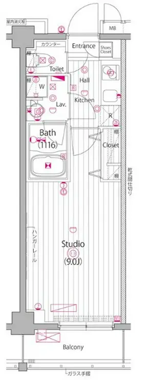 ガーラ・ヒルズ新宿 3階階 間取り