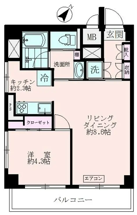 五反田コーポビアネーズ 8階階 間取り