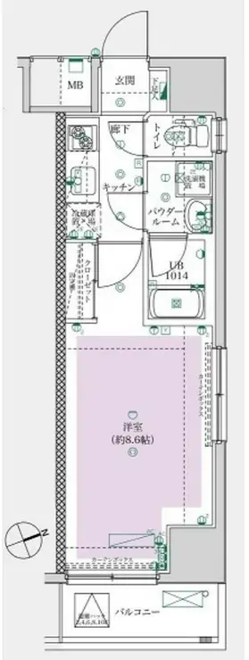 フェルクルールプレスト町屋駅前 8階階 間取り