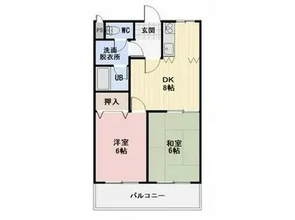 ラ・プラージュ(2DK/1階)の間取り写真