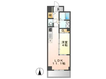 GRAN DUKE東桜(1LDK/5階)の間取り写真