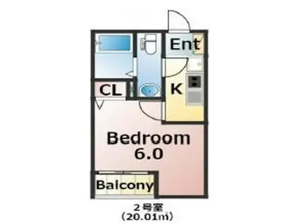 エバーズ鶴ヶ島(1K/1階)の間取り写真