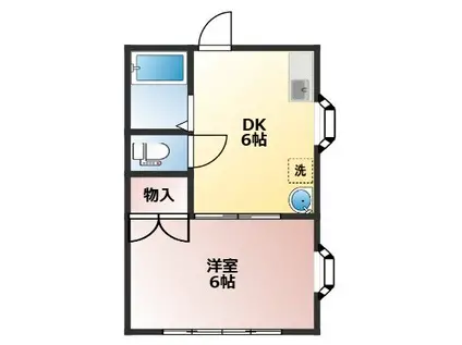 都コーポ(1DK/1階)の間取り写真