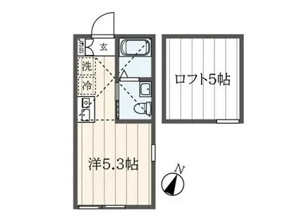 ランド横浜ウエスト(ワンルーム/2階)の間取り写真