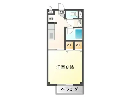 シューフルール7(1K/2階)の間取り写真