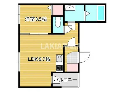 シャンティーハーバー九条(1LDK/2階)の間取り写真