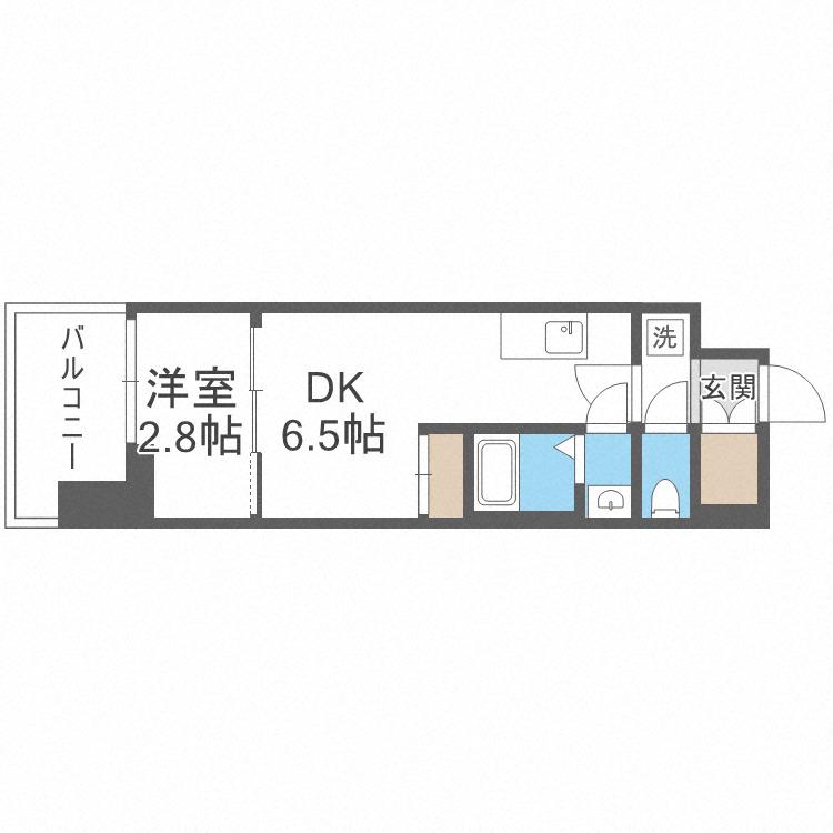 セレニテ難波グランデノール(1DK/11階)の間取り写真