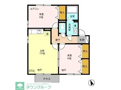 MJフォレストB(2LDK/1階)の間取り写真