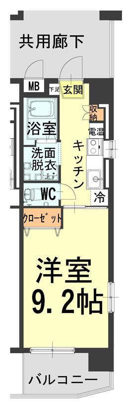 グランローゼ(1K/2階)の間取り写真