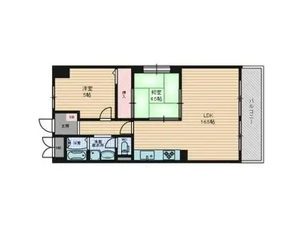 日商岩井栄ハイツ(2LDK/11階)の間取り写真