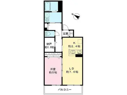 玉南ビル(1LDK/2階)の間取り写真