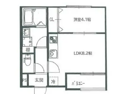 HARU 都島 FRONT(1LDK/3階)の間取り写真