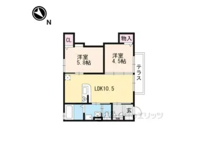 グレイスハウスA(2LDK/1階)の間取り写真