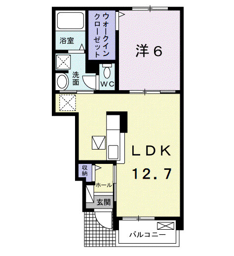コンフォルタ(1LDK/1階)の間取り写真