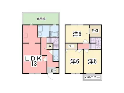 クレールマノワール(3LDK/1階)の間取り写真