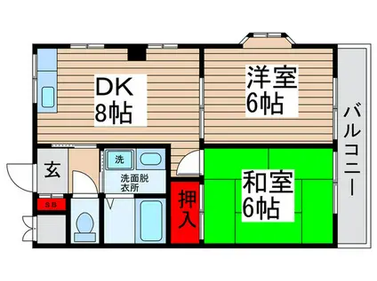 ラフィーヌ・池田5番館(2DK/4階)の間取り写真