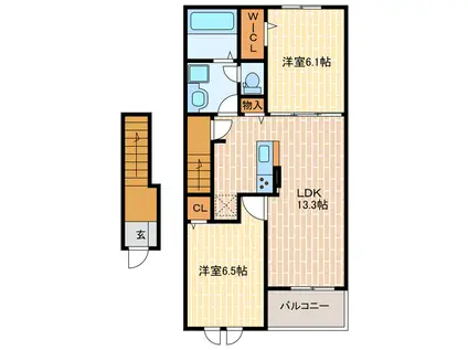 アールスコート(2LDK/2階)の間取り写真