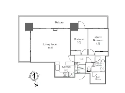 リエトコートアルクスタワー(2LDK/10階)の間取り写真