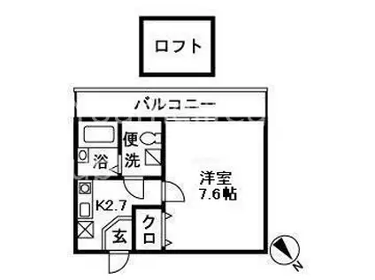 アジュール湘南(1K/2階)の間取り写真