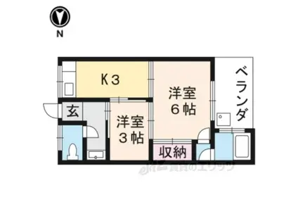 フォルム園部(2DK/1階)の間取り写真