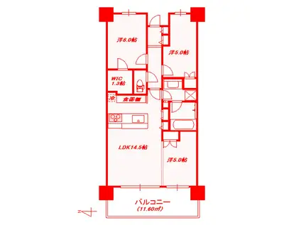 パークホームズグランファーストエアリーコート(3LDK/4階)の間取り写真