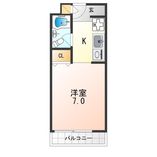 おおきに百万遍サニーアパートメント(1K/5階)の間取り写真