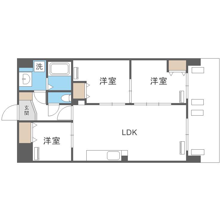 ALIVIS野田阪神(3LDK/2階)の間取り写真