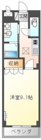 ルミナスハイム羽浦II(1K/1階)の間取り写真
