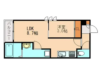 REGALEST フェルン片島(1LDK/2階)の間取り写真