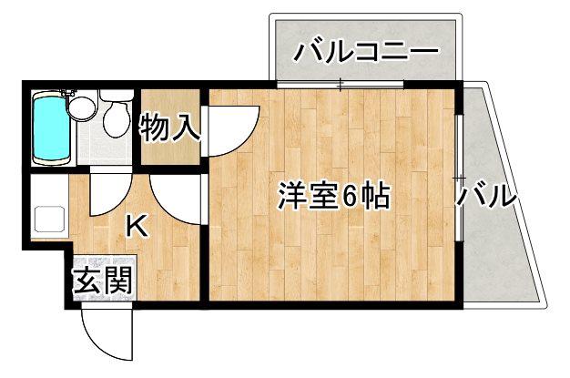 クリーンハイツ(1K/4階)の間取り写真