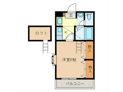 コーラル信栄(1K/2階)の間取り写真