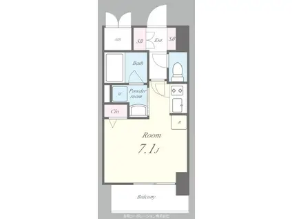 セイワパレス玉造(ワンルーム/7階)の間取り写真