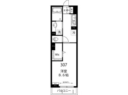サンエイ烏山ビル(1K/3階)の間取り写真
