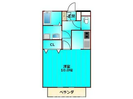 ゆとりあ壱番館(1K/2階)の間取り写真