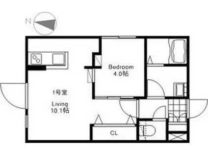 INFINITY KOTONI(1LDK/4階)の間取り写真