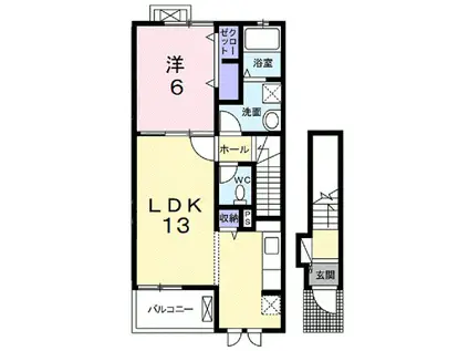 プレッソ(1LDK/2階)の間取り写真