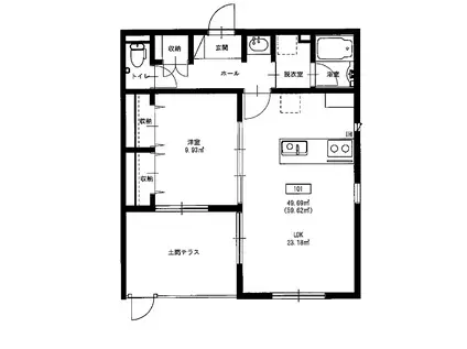CULMINE(1LDK/1階)の間取り写真