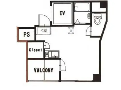 自然村ビル(ワンルーム/4階)の間取り写真