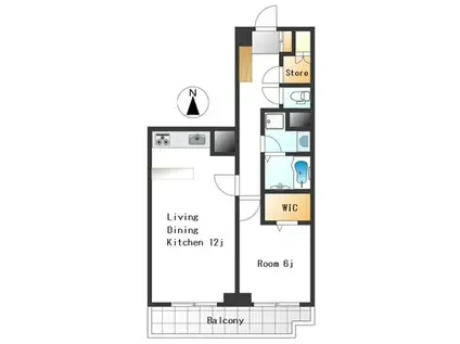 一橋学園ガーデニア(1LDK/5階)の間取り写真