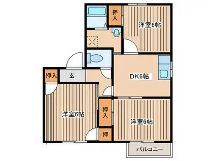 マルベリーE(3DK/2階)の間取り写真