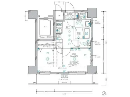 ディアレイシャス東別院IV(1K/8階)の間取り写真