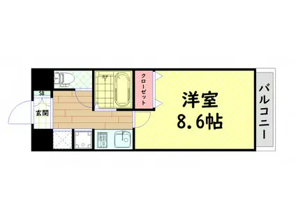 プリメーロ江戸堀(1K/5階)の間取り写真