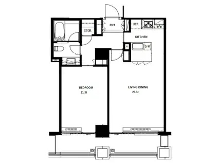 東京メトロ日比谷線 神谷町駅 徒歩3分 フルリノベーション(1LDK/5階)の間取り写真