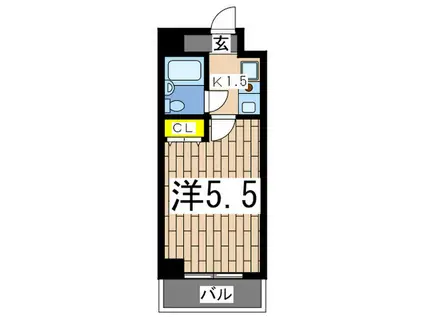 ジュネパレス横須賀(1K/3階)の間取り写真