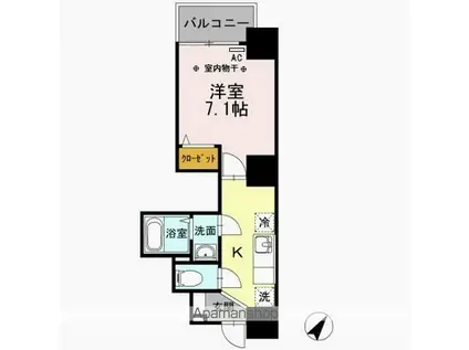 フィールドライズ日本橋(1K/3階)の間取り写真