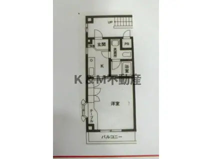 コーポ石浜第二ビル(1K/2階)の間取り写真