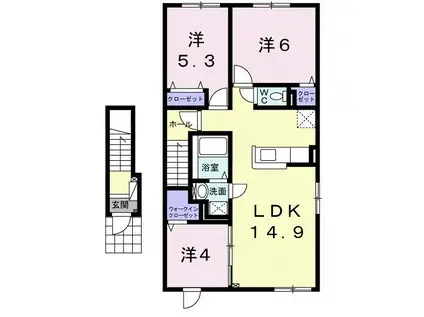 ネオ グレイスI(3LDK/2階)の間取り写真
