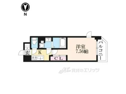 THEGARNETSUITERESIDE(1K/7階)の間取り写真