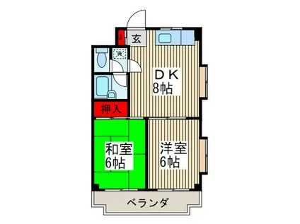 NCKビル(2DK/5階)の間取り写真