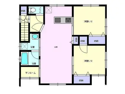 クレインエステート(2LDK/2階)の間取り写真